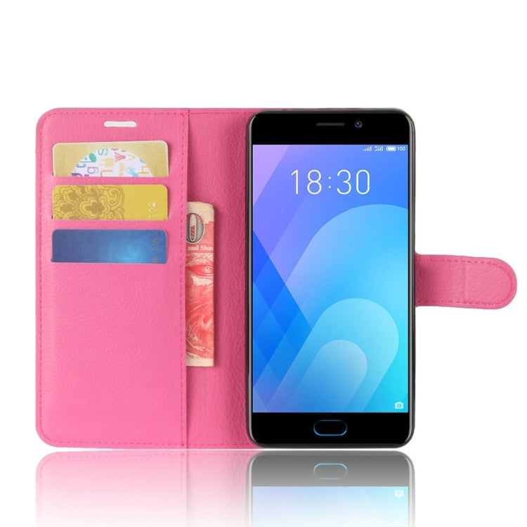For Meizu M6 Note Litchi Texture PU +TPU Horizontal Flip Leather Case With Holder & Card Slots & Wallet