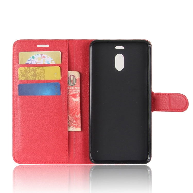 For Meizu M6 Note Litchi Texture PU +TPU Horizontal Flip Leather Case With Holder & Card Slots & Wallet