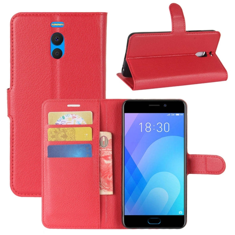 For Meizu M6 Note Litchi Texture PU +TPU Horizontal Flip Leather Case With Holder & Card Slots & Wallet