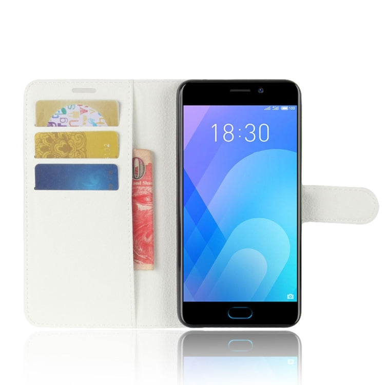 For Meizu M6 Note Litchi Texture PU +TPU Horizontal Flip Leather Case With Holder & Card Slots & Wallet