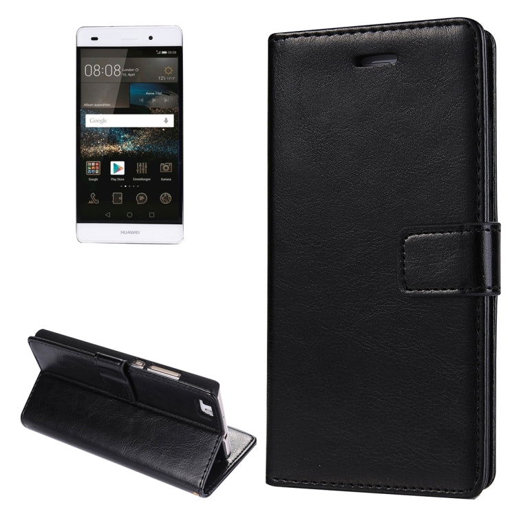 For Huawei P8 Lite Crazy Horse Texture Horizontal Flip Leather Case with Photo Frame & Holder & Card Slots & Wallet & Lanyard