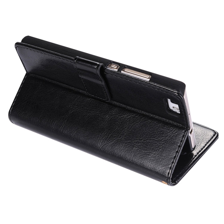 For Huawei P8 Lite Crazy Horse Texture Horizontal Flip Leather Case with Photo Frame & Holder & Card Slots & Wallet & Lanyard