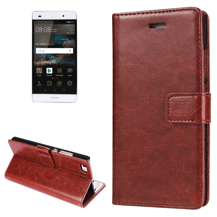 For Huawei P8 Lite Crazy Horse Texture Horizontal Flip Leather Case with Photo Frame & Holder & Card Slots & Wallet & Lanyard