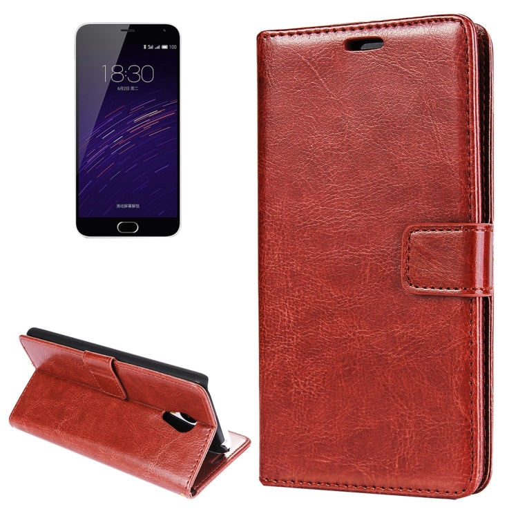 For Meizu M2 Note Crazy Horse Texture Horizontal Flip Leather Case with Photo Frame & Holder & Card Slots & Wallet & Lanyard