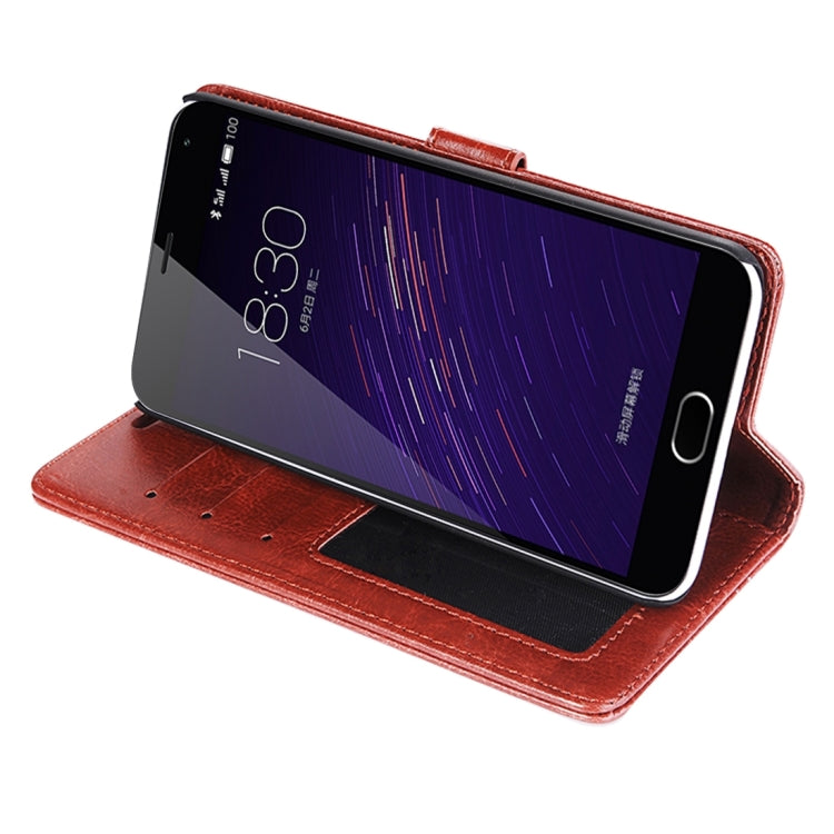 For Meizu M2 Note Crazy Horse Texture Horizontal Flip Leather Case with Photo Frame & Holder & Card Slots & Wallet & Lanyard