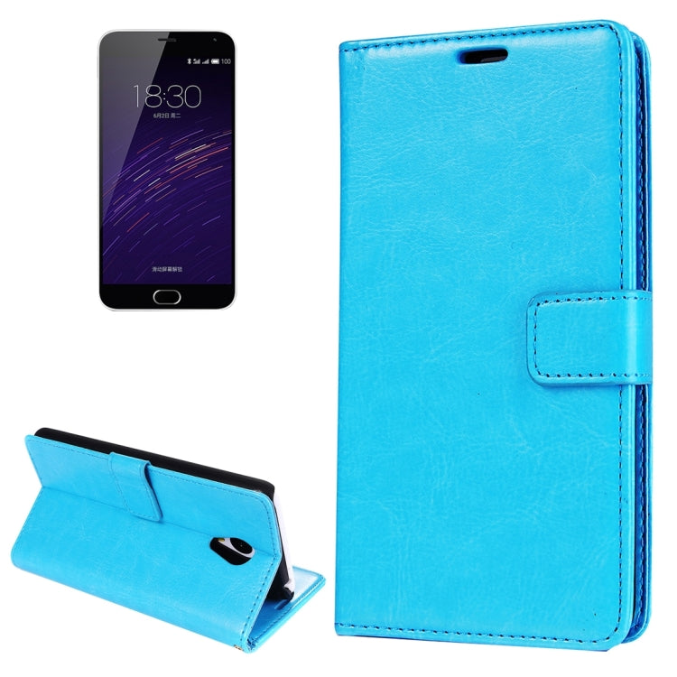For Meizu M2 Note Crazy Horse Texture Horizontal Flip Leather Case with Photo Frame & Holder & Card Slots & Wallet & Lanyard