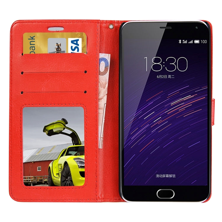 For Meizu M2 Note Crazy Horse Texture Horizontal Flip Leather Case with Photo Frame & Holder & Card Slots & Wallet & Lanyard