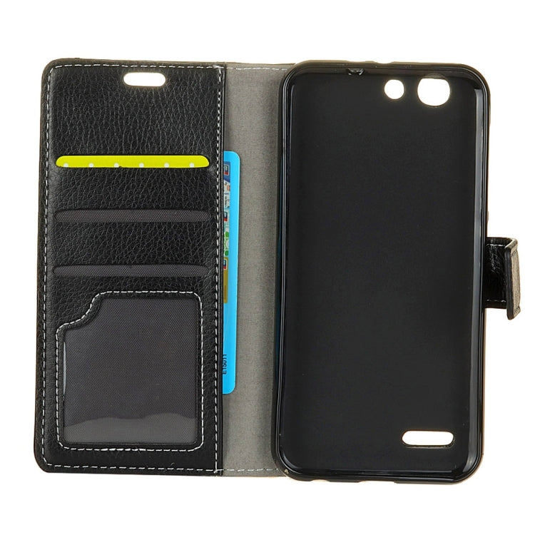 For Vodafone Smart E8 Litchi Texture Horizontal Flip Leather Case with Holder & Card Slots & Wallet & Photo Frame