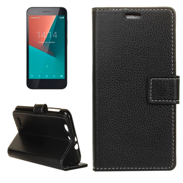 For Vodafone Smart E8 Litchi Texture Horizontal Flip Leather Case with Holder & Card Slots & Wallet & Photo Frame