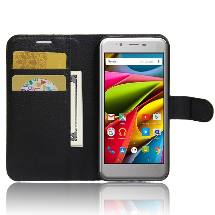 For ARCHOS 50 Cobalt Litchi Texture Horizontal Flip Leather Case with Holder & Card Slots & Wallet