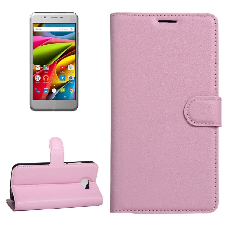For ARCHOS 50 Cobalt Litchi Texture Horizontal Flip Leather Case with Holder & Card Slots & Wallet