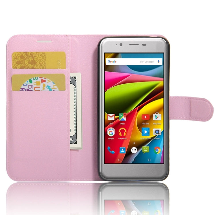 For ARCHOS 50 Cobalt Litchi Texture Horizontal Flip Leather Case with Holder & Card Slots & Wallet
