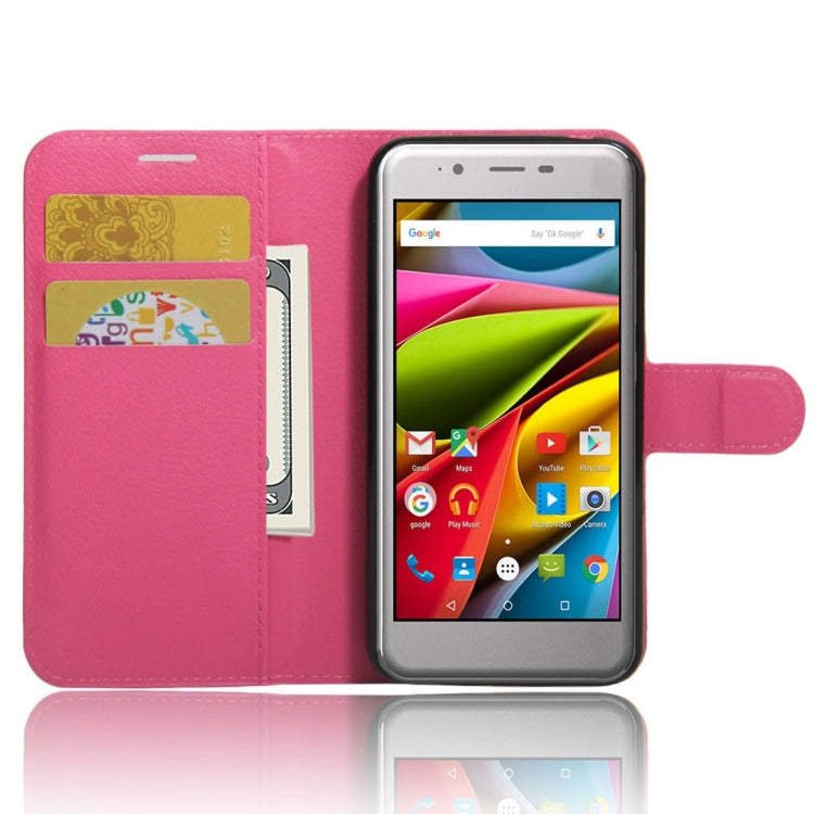 For ARCHOS 50 Cobalt Litchi Texture Horizontal Flip Leather Case with Holder & Card Slots & Wallet