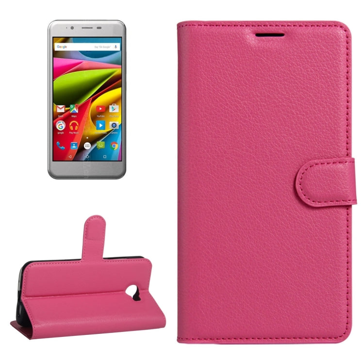 For ARCHOS 50 Cobalt Litchi Texture Horizontal Flip Leather Case with Holder & Card Slots & Wallet