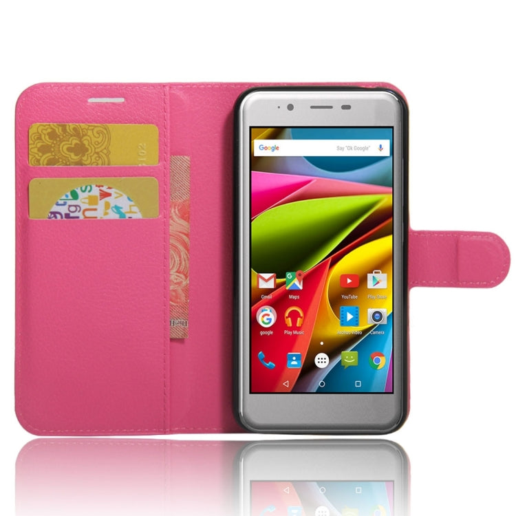 For ARCHOS 50 Cobalt Litchi Texture Horizontal Flip Leather Case with Holder & Card Slots & Wallet