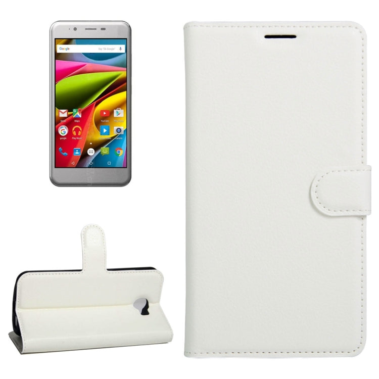 For ARCHOS 50 Cobalt Litchi Texture Horizontal Flip Leather Case with Holder & Card Slots & Wallet
