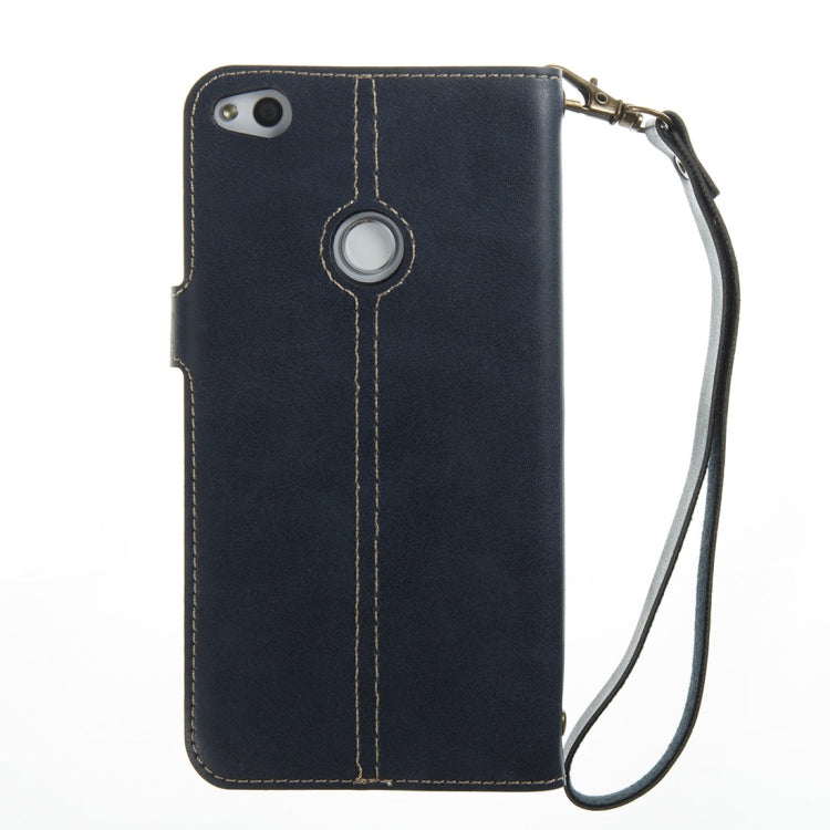 For Huawei P8 Lite 2017 Retro Crazy Horse Texture Horizontal Flip PU Leather Case with Card Slots & Wallet & Hand Strap