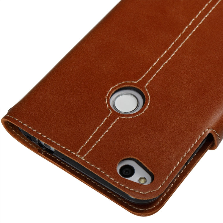 For Huawei P8 Lite 2017 Retro Crazy Horse Texture Horizontal Flip PU Leather Case with Card Slots & Wallet & Hand Strap