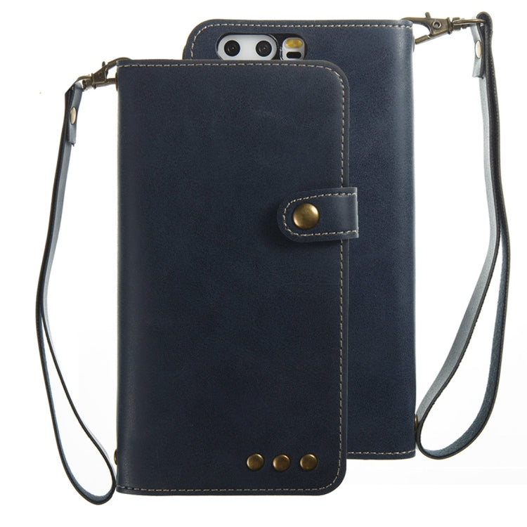 For Huawei P10 Retro Crazy Horse Texture Horizontal Flip PU Leather Case with Card Slots & Wallet & Hand Strap