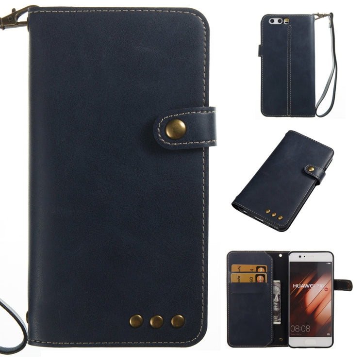 For Huawei P10 Retro Crazy Horse Texture Horizontal Flip PU Leather Case with Card Slots & Wallet & Hand Strap