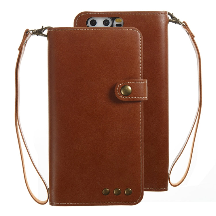 For Huawei P10 Retro Crazy Horse Texture Horizontal Flip PU Leather Case with Card Slots & Wallet & Hand Strap