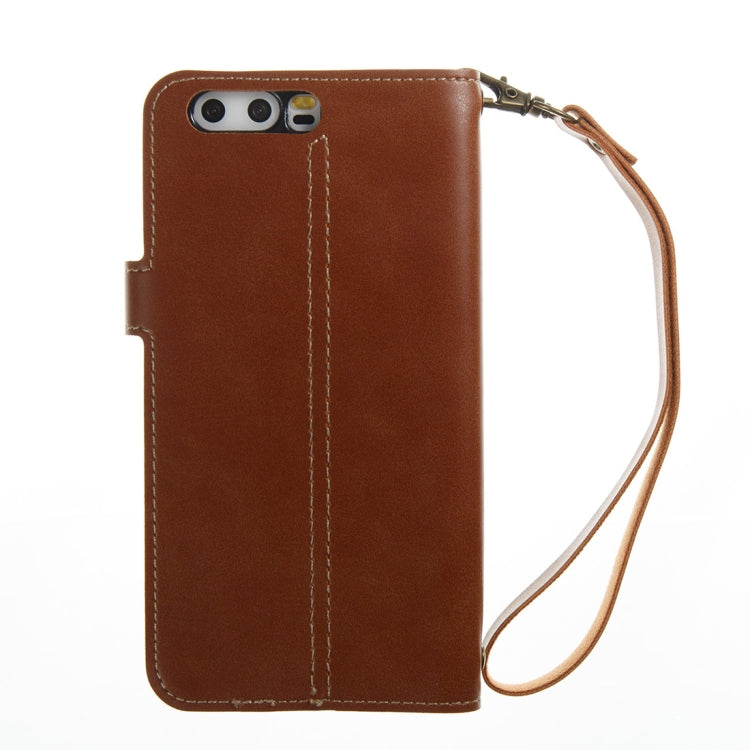 For Huawei P10 Retro Crazy Horse Texture Horizontal Flip PU Leather Case with Card Slots & Wallet & Hand Strap