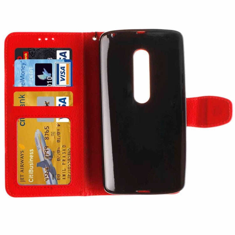 For Motorola Moto G (3rd Gen.) Litchi Texture Horizontal Flip Leather Case with Holder & Card Slots & Wallet & Photo Frame & Lanyard