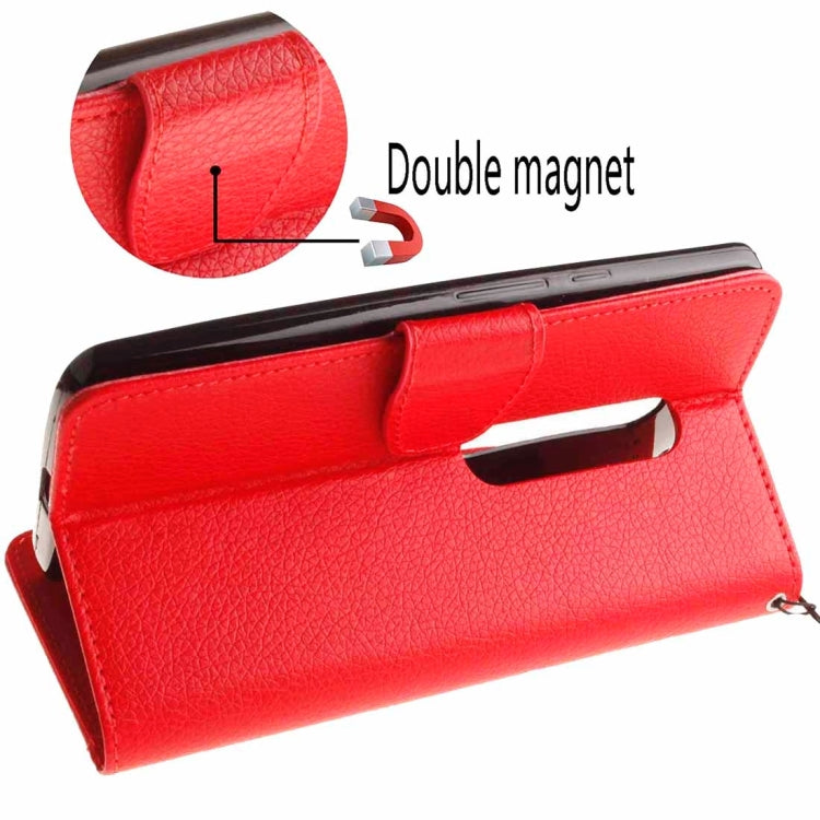 For Motorola Moto G (3rd Gen.) Litchi Texture Horizontal Flip Leather Case with Holder & Card Slots & Wallet & Photo Frame & Lanyard