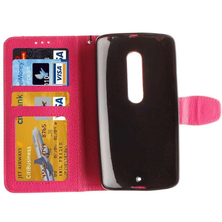 For Motorola Moto X Play Litchi Texture Horizontal Flip Leather Case with Holder & Card Slots & Wallet & Photo Frame & Lanyard