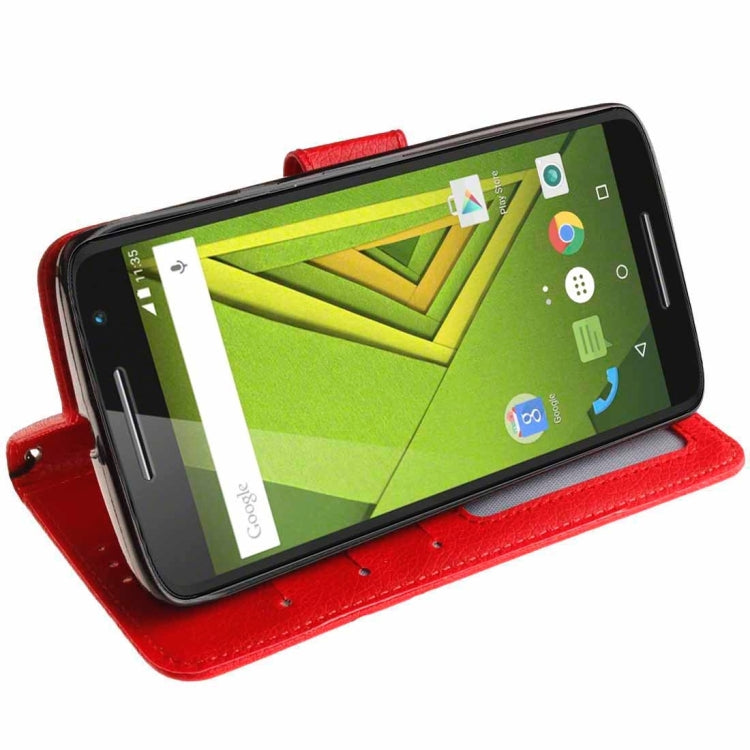For Motorola Moto X Play Litchi Texture Horizontal Flip Leather Case with Holder & Card Slots & Wallet & Photo Frame & Lanyard