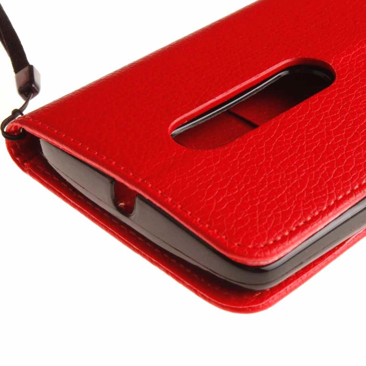 For Motorola Moto X Play Litchi Texture Horizontal Flip Leather Case with Holder & Card Slots & Wallet & Photo Frame & Lanyard