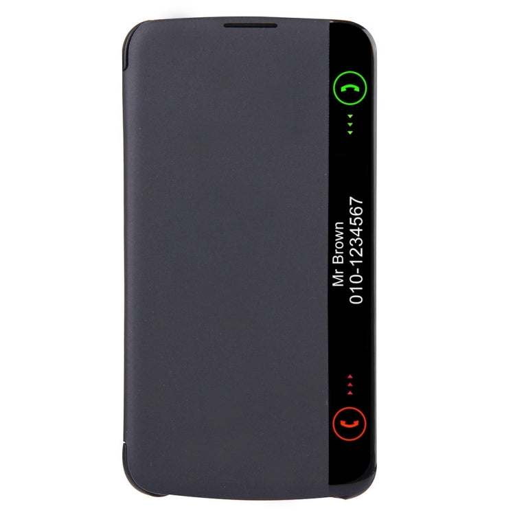 For LG K10 Solid Color Smooth Surface Horizontal Flip Leather Case with Caller ID Display Function