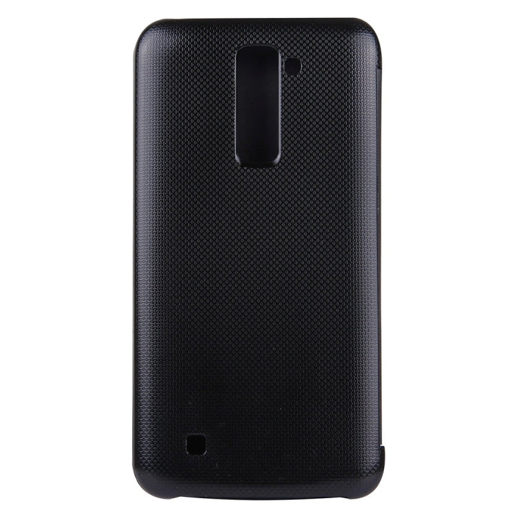 For LG K10 Solid Color Smooth Surface Horizontal Flip Leather Case with Caller ID Display Function