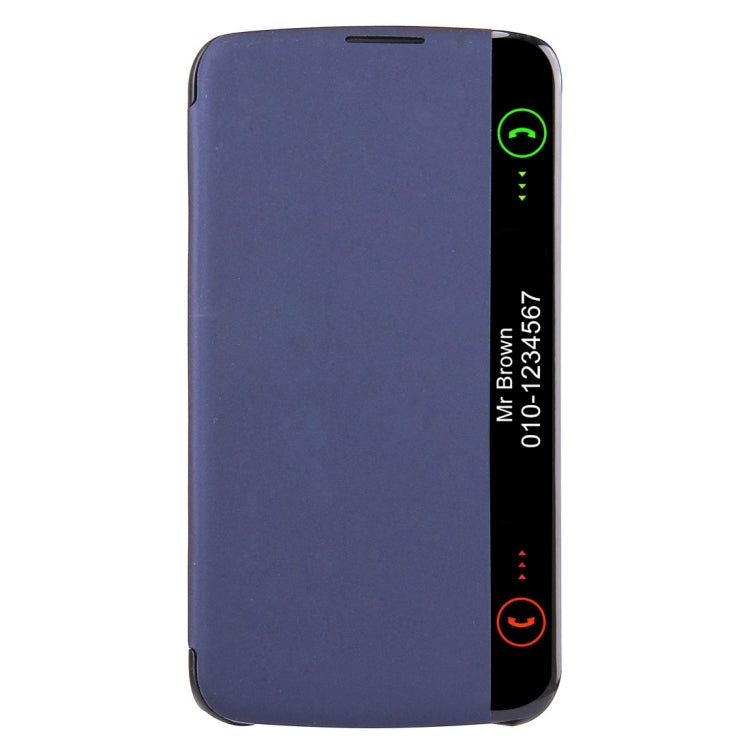 For LG K10 Solid Color Smooth Surface Horizontal Flip Leather Case with Caller ID Display Function