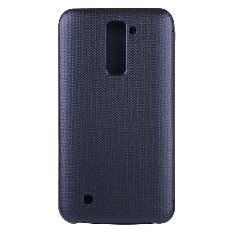 For LG K10 Solid Color Smooth Surface Horizontal Flip Leather Case with Caller ID Display Function
