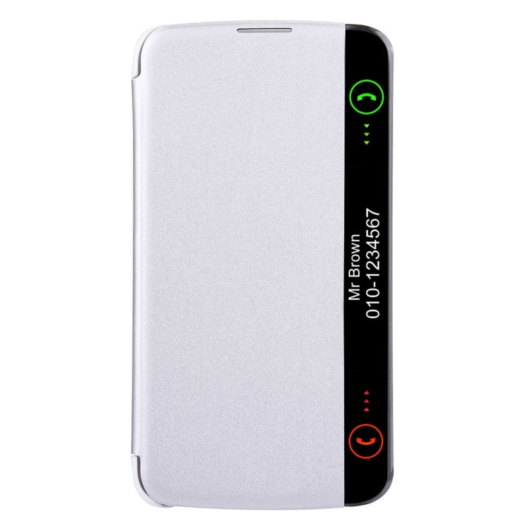 For LG K10 Solid Color Smooth Surface Horizontal Flip Leather Case with Caller ID Display Function