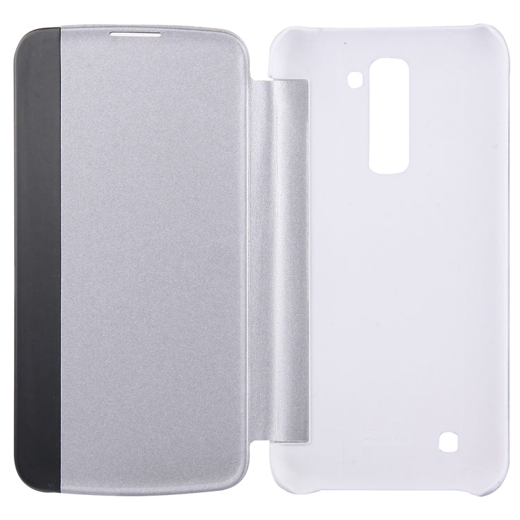 For LG K10 Solid Color Smooth Surface Horizontal Flip Leather Case with Caller ID Display Function
