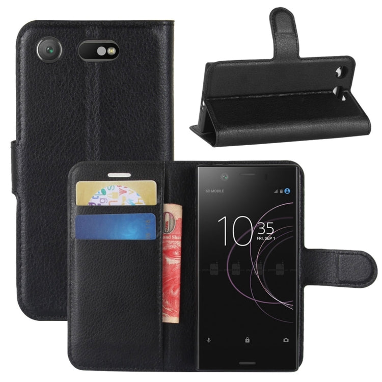 For Sony Xperia XZ1 Compact Litchi Texture PU +TPU Horizontal Flip Leather Case With Holder & Card Slots & Wallet