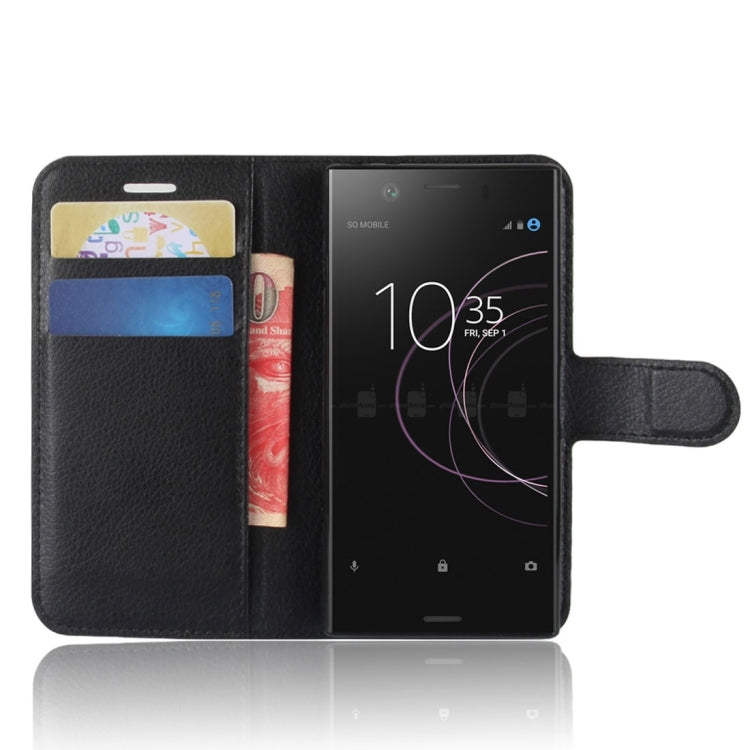 For Sony Xperia XZ1 Compact Litchi Texture PU +TPU Horizontal Flip Leather Case With Holder & Card Slots & Wallet