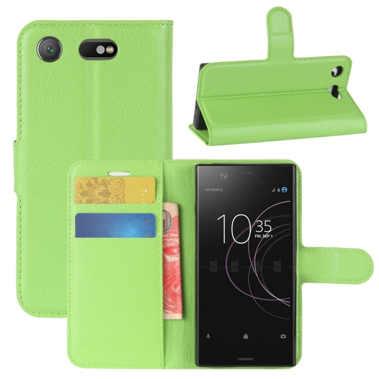 For Sony Xperia XZ1 Compact Litchi Texture PU +TPU Horizontal Flip Leather Case With Holder & Card Slots & Wallet