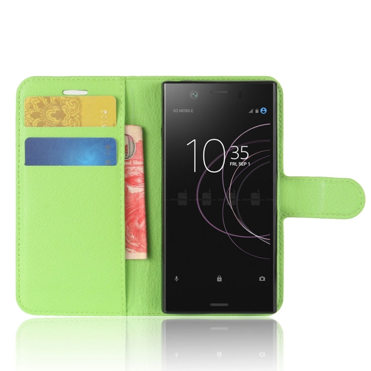 For Sony Xperia XZ1 Compact Litchi Texture PU +TPU Horizontal Flip Leather Case With Holder & Card Slots & Wallet