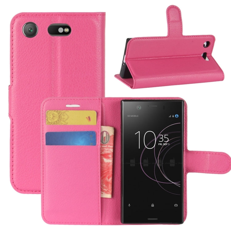 For Sony Xperia XZ1 Compact Litchi Texture PU +TPU Horizontal Flip Leather Case With Holder & Card Slots & Wallet
