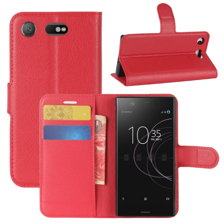 For Sony Xperia XZ1 Compact Litchi Texture PU +TPU Horizontal Flip Leather Case With Holder & Card Slots & Wallet