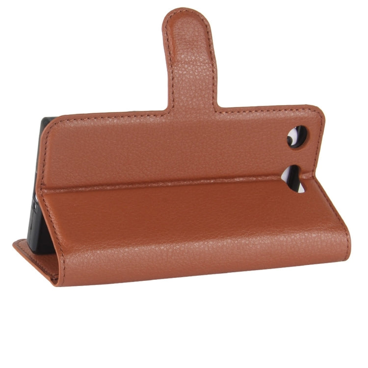 For Sony Xperia XZ1 Compact Litchi Texture PU +TPU Horizontal Flip Leather Case With Holder & Card Slots & Wallet