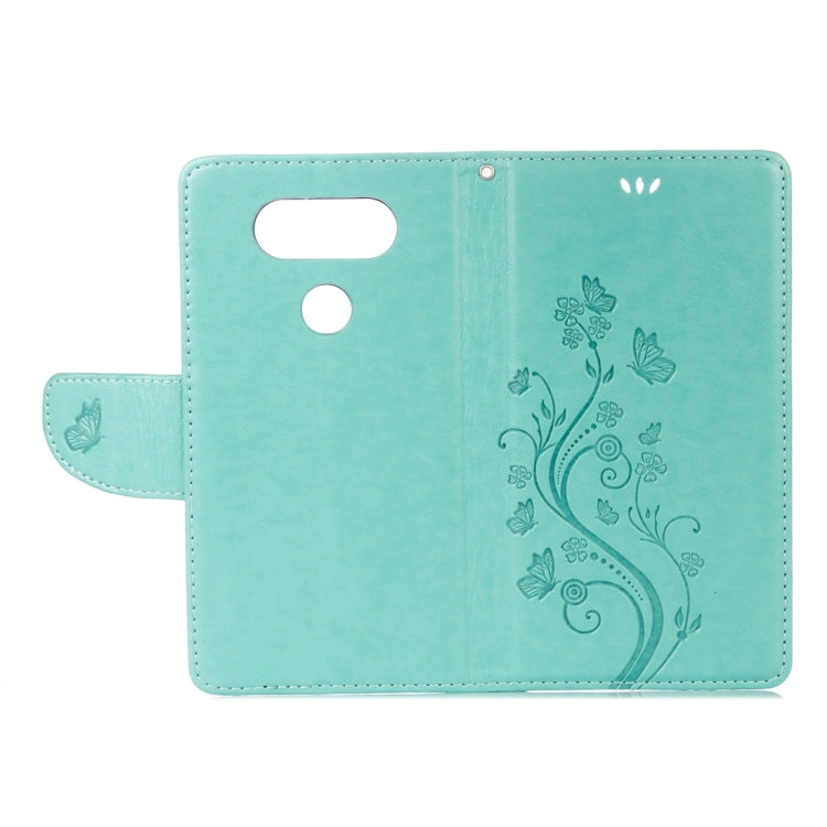 For LG V20 Butterflies Love Flowers Embossing Horizontal Flip Leather Case with Holder & Card Slots & Wallet & Lanyard