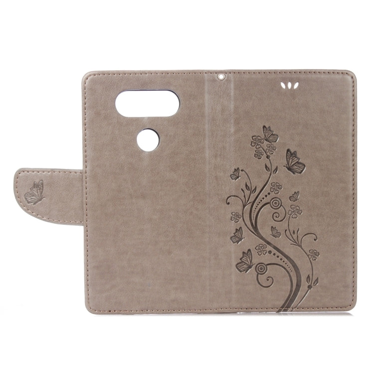 For LG V20 Butterflies Love Flowers Embossing Horizontal Flip Leather Case with Holder & Card Slots & Wallet & Lanyard