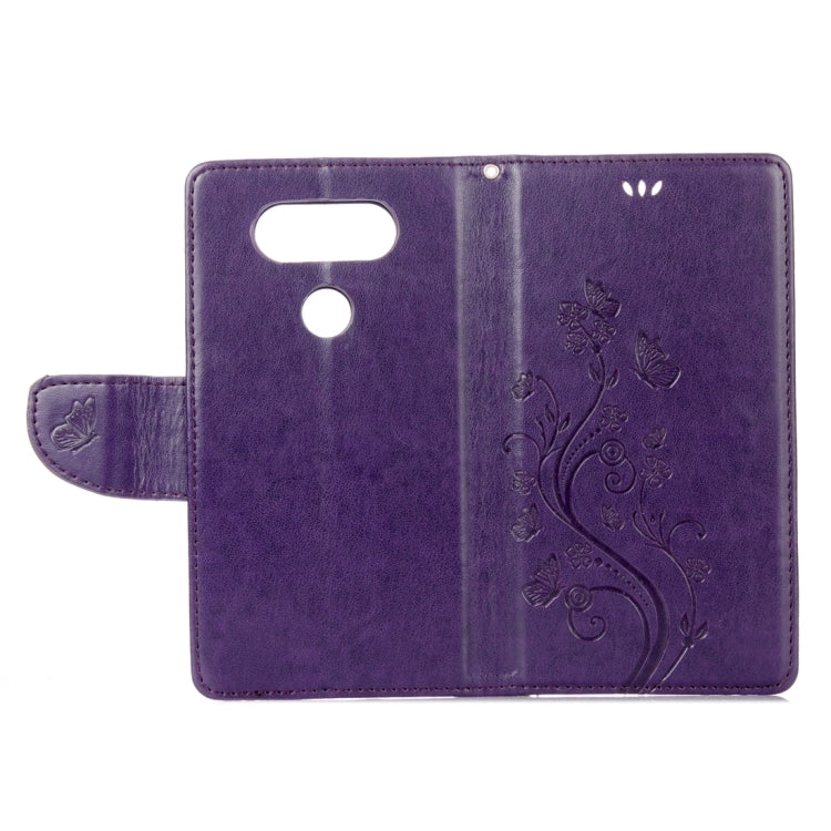 For LG V20 Butterflies Love Flowers Embossing Horizontal Flip Leather Case with Holder & Card Slots & Wallet & Lanyard