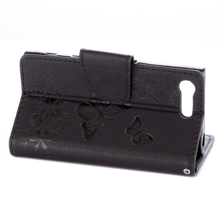 For Sony Xperia X Compact Butterflies Embossing Horizontal Flip Leather Case with Holder & Card Slots & Wallet & Lanyard