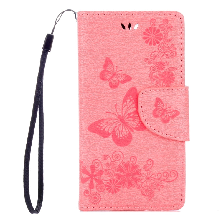 For Sony Xperia X Compact Butterflies Embossing Horizontal Flip Leather Case with Holder & Card Slots & Wallet & Lanyard