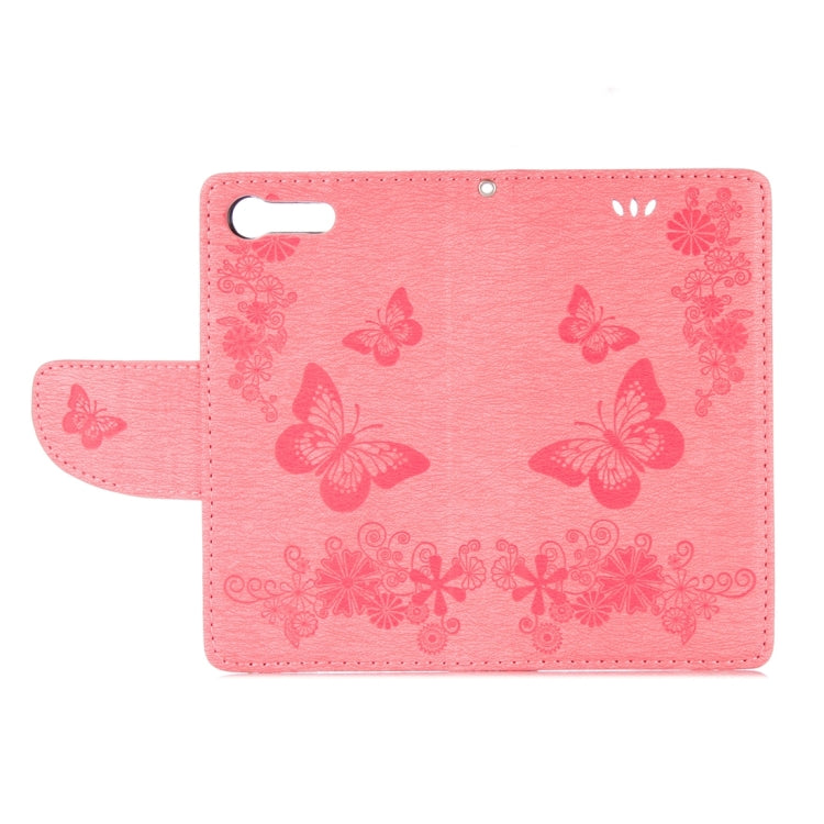 For Sony Xperia X Compact Butterflies Embossing Horizontal Flip Leather Case with Holder & Card Slots & Wallet & Lanyard